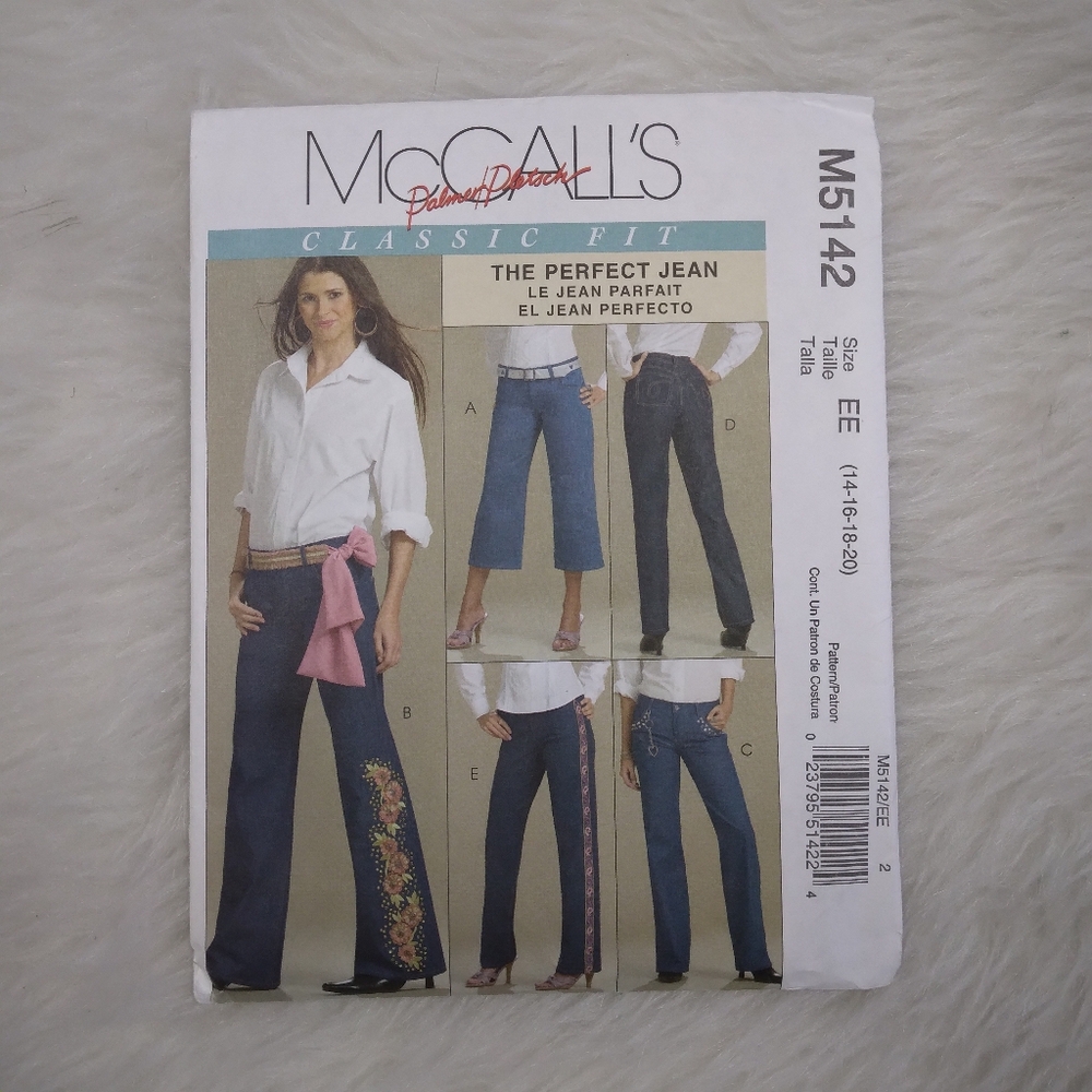 MCCALL'S M5142 Sz 14-20 The Perfect JEAN, CLASSIC, Palmer/Pletsch Method